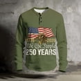 thumbnail image 4 of 250 Anniversary Usa Shirt for Mens Long Sleeve American Flag Graphic T Shirts Patriotic Henley Button Raglan Tees Tops Casual Lightweight Clothes, 4 of 6