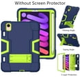 thumbnail image 4 of SOATUTO for iPad Mini 7 (A17 Pro) 2024/ Mini 6 8.3'' Shockproof Kids Friendly Sturdy Armmor Shell Case Built-in Kickstand Pencil Holder for iPad Mini 7th/6th Generation 8.3"- Navy+Green, 4 of 6