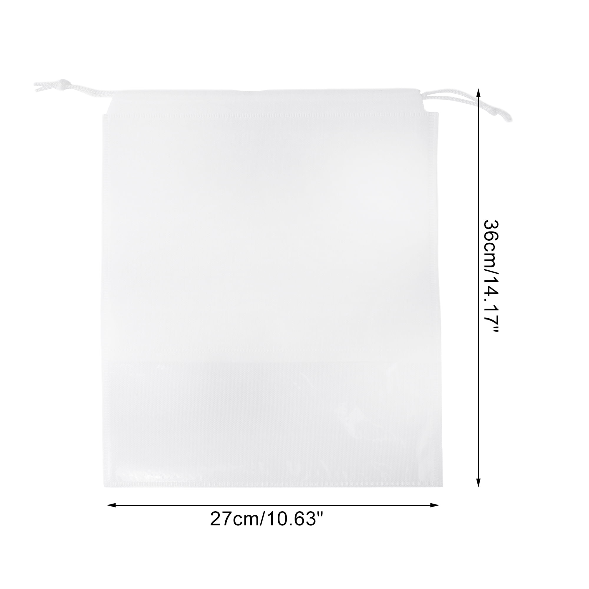 Unique Bargains 10 Pcs  Dustproof Shoe Dust Bag Shoes Storage Bag Travel Drawstring Storage Bag White