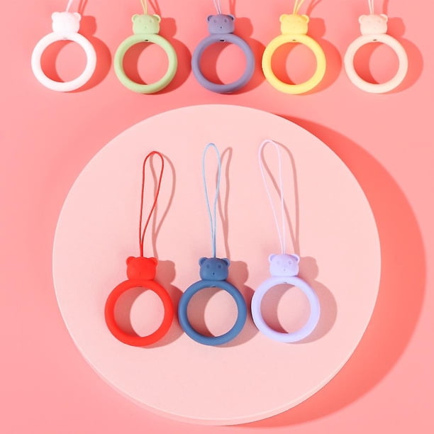 CARBONLIKE Anillo de silicona multicolor Resistente a las manchas Anti-pérdida Cordón de teléfono móvil Pequeño