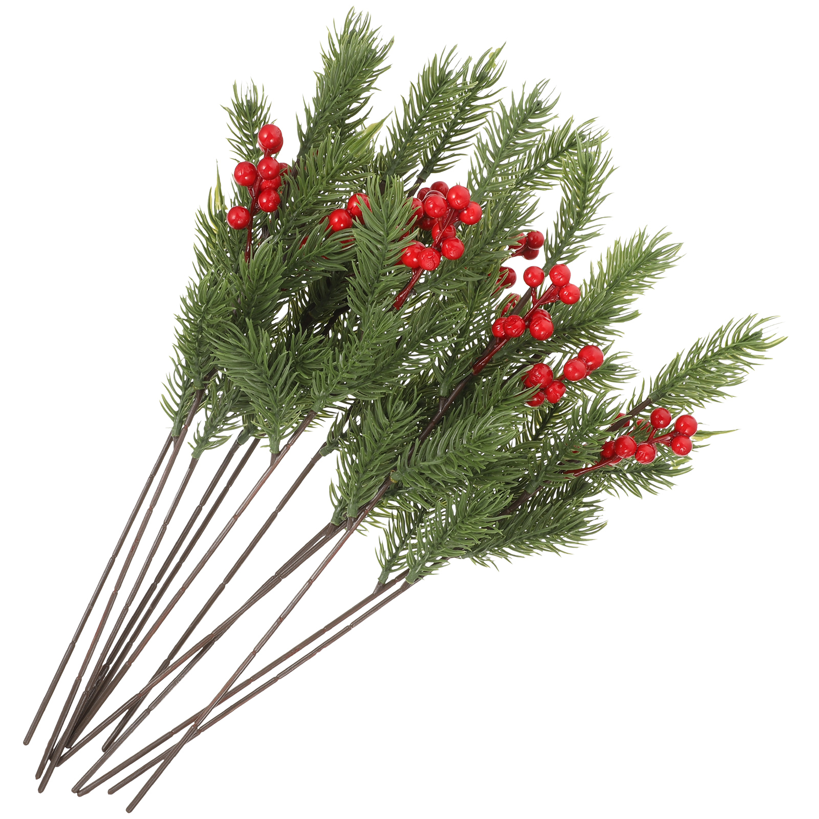 12pcs Artificial Pine Needles Branches Artificial Pine Berry Picks Xmas