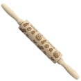 thumbnail image 4 of 3Pcs Embossing Rolling Pin Baking Biscuit Roller w/ Pattern Gloria Rodillo de madera de Pascua, 4 of 9