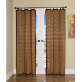 Versailles Bamboo Wood Curtain Panel With Grommets 48in X 84in