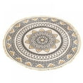 thumbnail image 1 of Circle Rug,Small Meditation Bohemian Round Carpet with Fringe,Cute Kids Playroom Mat, Moroccan Cotton Woven Circular Rug,Home Living Room Coffee Table Printed Floor Mats,90In(Diameter), 1 of 5