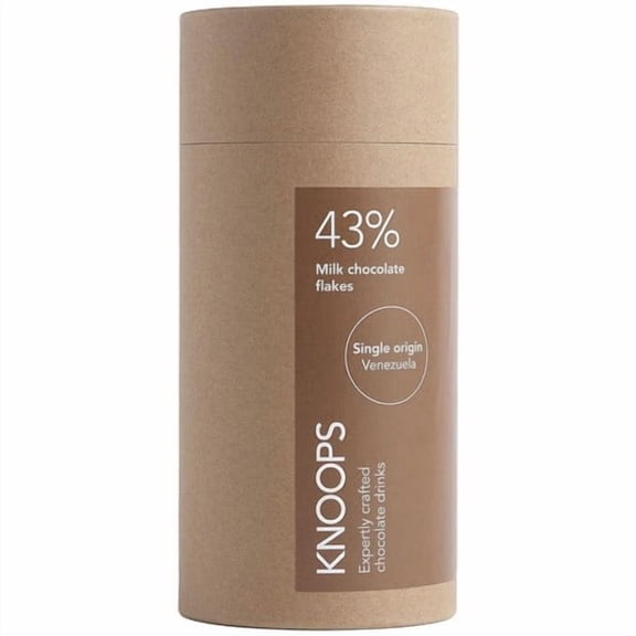 Knoops 43% Milk Hot Chocolate Flakes Tube 250g, British Import (Pack of 2)
