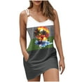 thumbnail image 2 of Horkkom Sundresses for Women Summer Casual Beach Hawaiian Dresses Spaghetti Strap V Neck Mini Dress L, 2 of 6