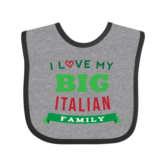 Inktastic Big Italian Family Boys or Girls Baby Bib