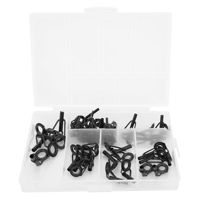 Cergrey Fishing Rod Tips Replacement Kit,40pcs/Box Fishing Rod Tip Repair Kit Stainless Steel Ceramic Ring Guide Rod Tip Replacement Kit,Ceramic Ring Guide