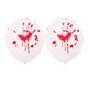 thumbnail image 2 of Juego de 24 globos de látex con huellas de manos sangrientas para Halloween, globos rojos horribles, suministros de decoración para fiestas, 2 of 7