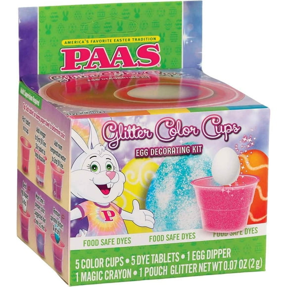 Kit de decoración de huevos de Pascua PAAS con purpurina, tazas Tradition