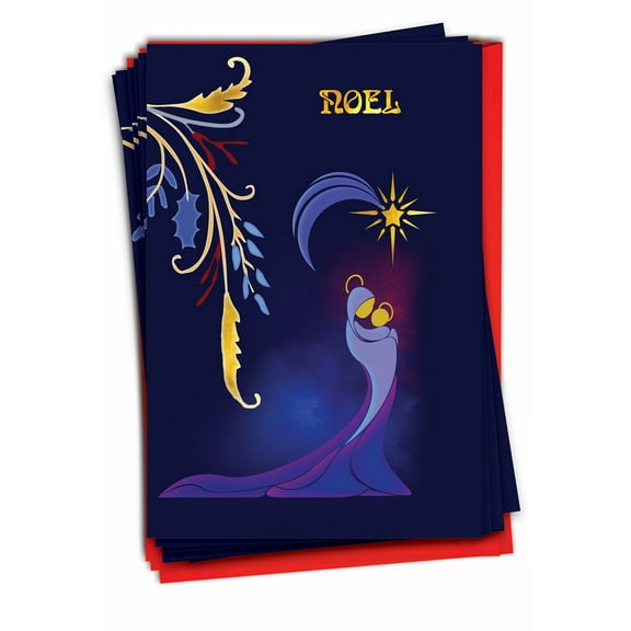 12 Christmas Greeting Cards (1 Design, 12 Cards) - Nouveau Noel C6124AXSG-B12x1