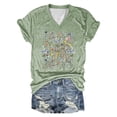 thumbnail image 4 of DHFJKG Floral Graphic Tees For Women V Neck Relaxed Fit Short Sleeve T Shirt Summer Casual Daily Wear Versatile Tops, 4 of 4