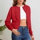 thumbnail image 1 of Cárdigan de punto para mujer, color liso, cuello redondo, suéter con botones, cárdigan, top para mujer, 1 of 8