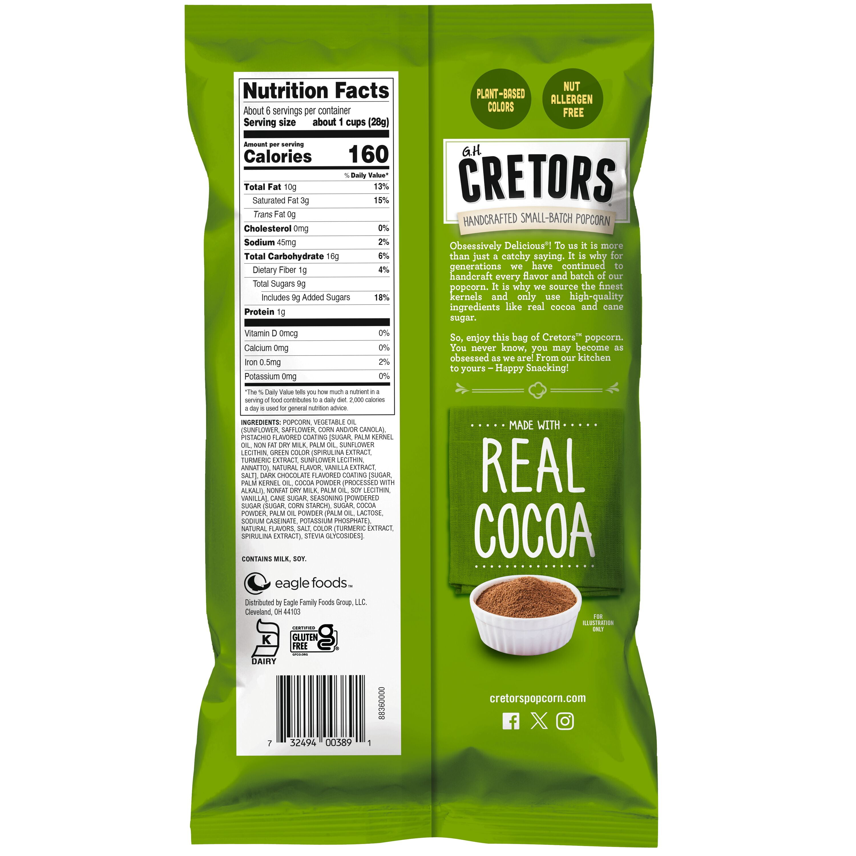 G.H. Cretors Dubai Style Chocolate Drizzled Popped Corn, 5.75 ounces