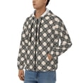 thumbnail image 3 of Kdxio Daisy Plaid Black Print Men Hoodies Casual Hoodies for Men with Zip Pockets Full Zip Long Sleeve Sweatshirt Sports Hooded Jacket-XX-Large, 3 of 5