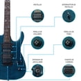 thumbnail image 4 of Paquete Guitarra Electrica Jethro Series By Steelpro 043-sk Color QUILTED BLUE Material del diapasón ALAMO NEGRO Orientación de la mano Diestro, 4 of 8