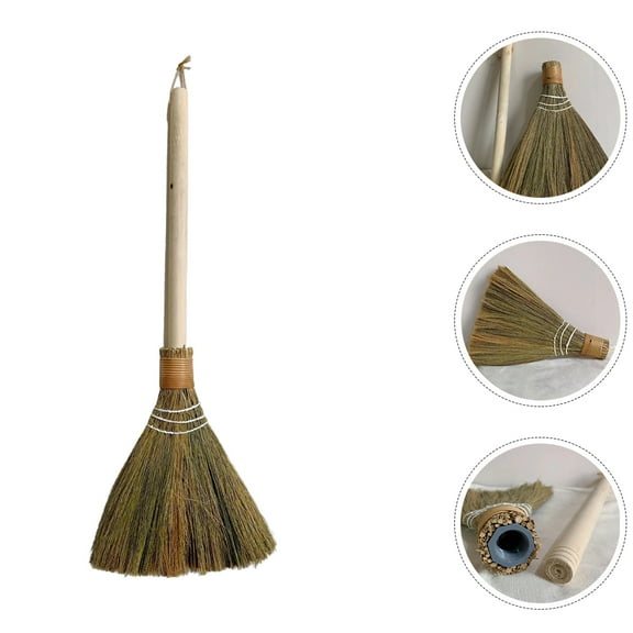 CTIRCHIU Handmade Multicolor Woven Broom with Easy Storage Design, Perfect for Indoor and Outdoor Home Cleaning