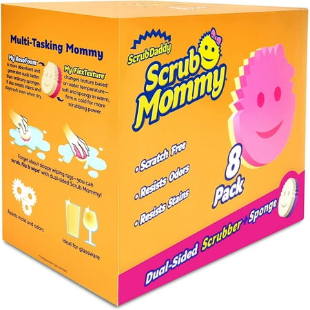 Scrub Daddy Scrub Mommy Variety Pack - Scratch-Free Multipurpose Dish Sponge - Bpa Free & Made With Polymer Foam - Stain, Mold & Odor Resistant Kitchen Sponge (8 Count)