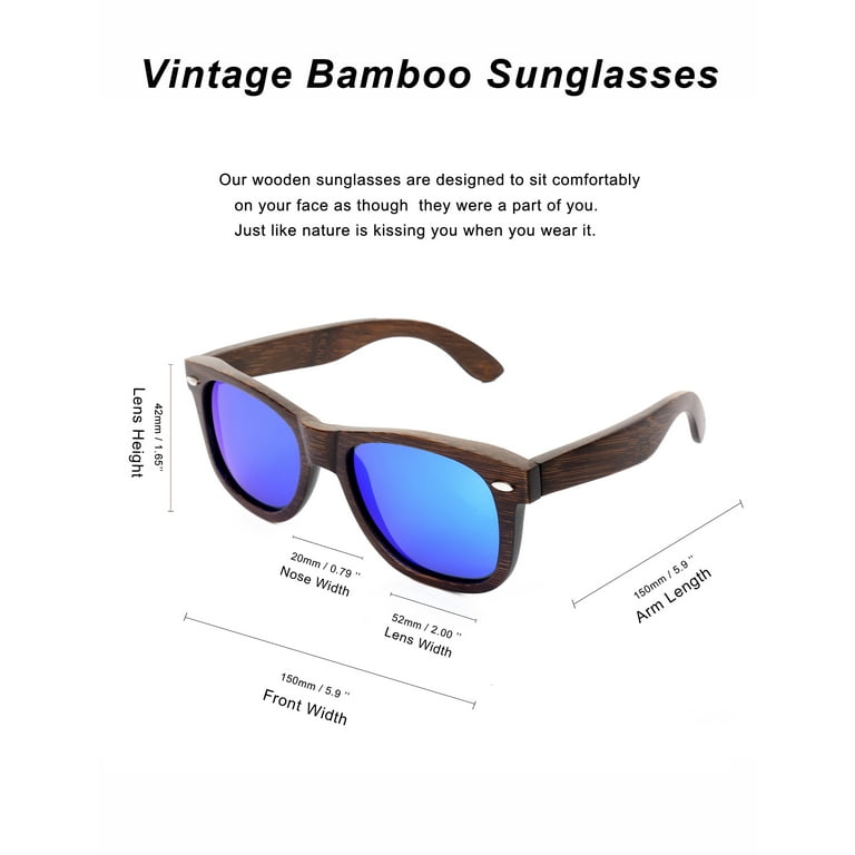 Handmade Bamboo Sunglasses Mens Polarized Floating Shades for