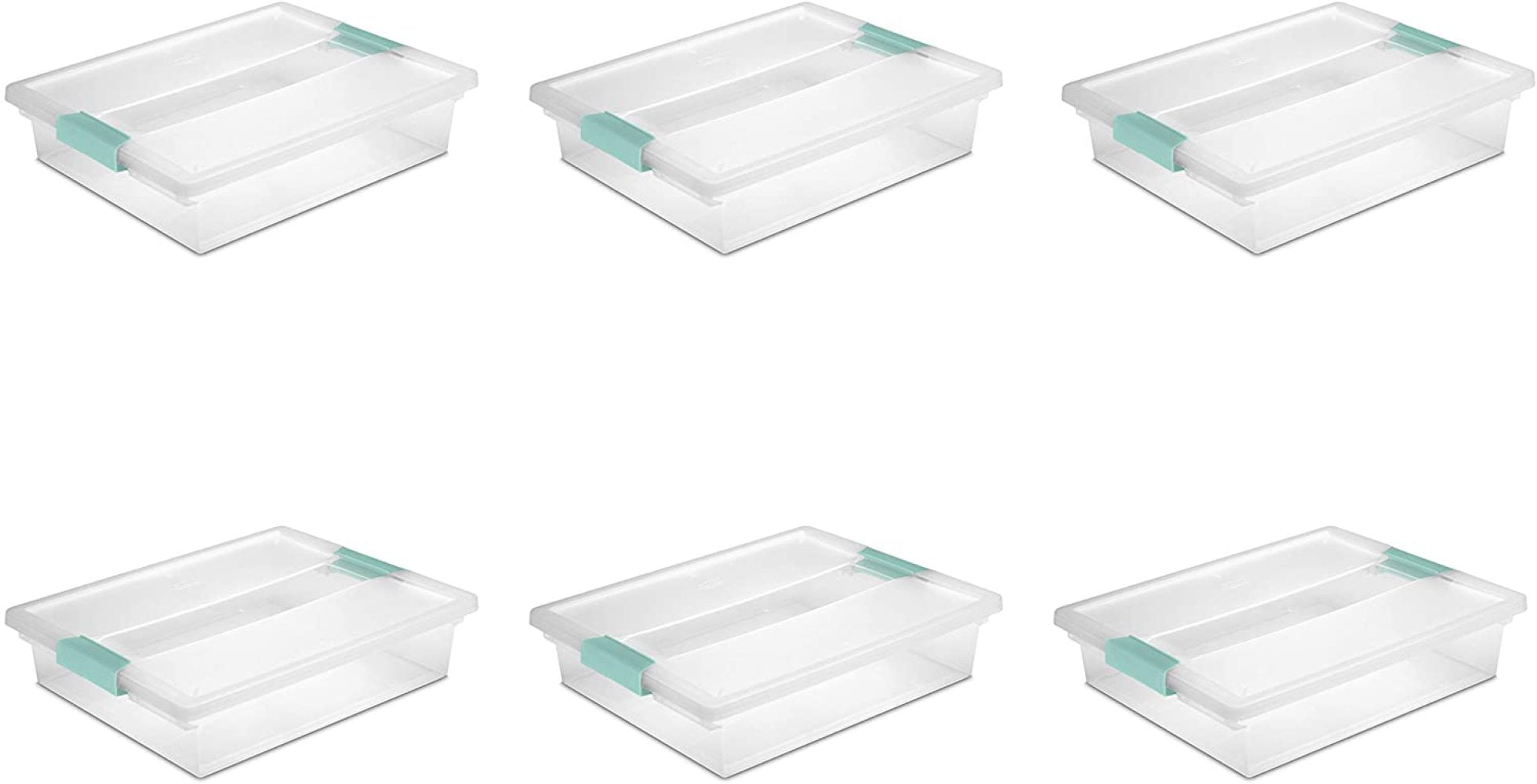 Sterilite 19618606 Small Clip Box Clear Storage Tote Container with Lid 12 Pack for sale online 