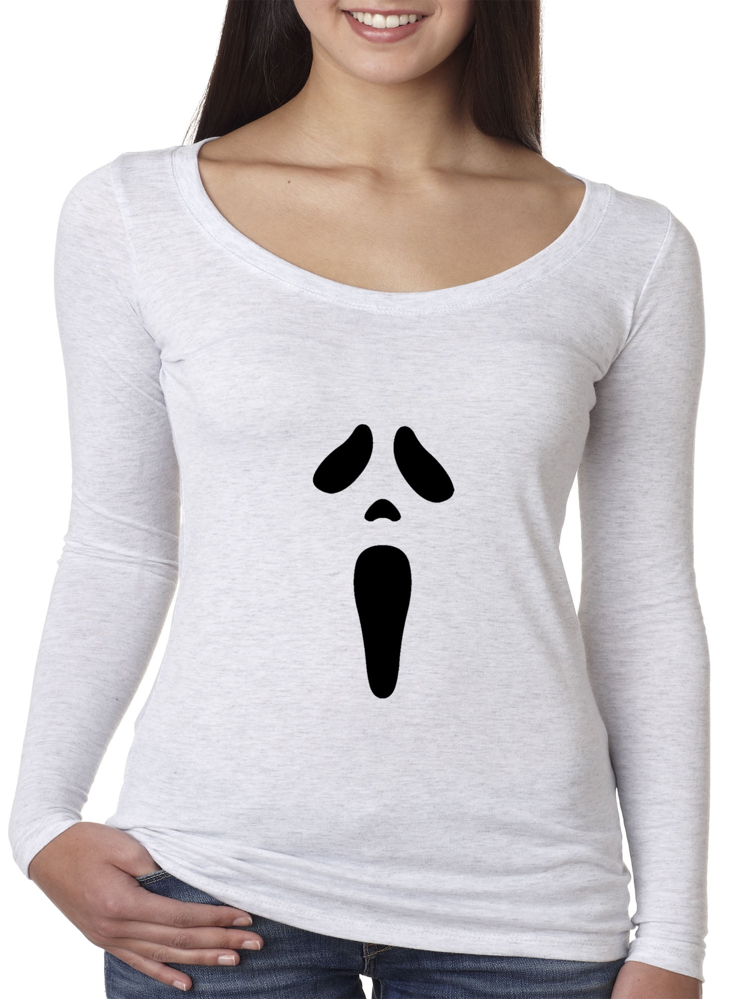 Women's Long Sleeve T-Shirt Ghost Face 