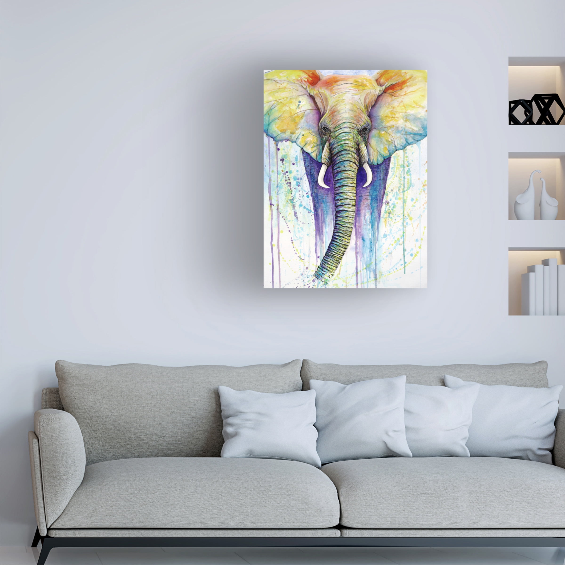 Trademark Fine Art 'Elephant Colors' Canvas Art by Michelle Faber
