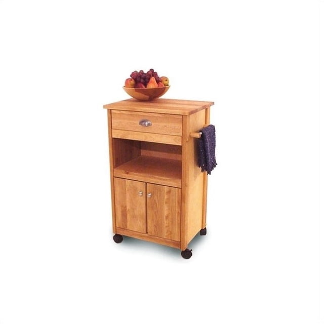 Catskill Birch Hardwood Cuisine Butcher Block Kitchen Cart in Natural