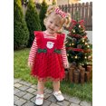 thumbnail image 4 of Cjfdfy Newborn Baby Girl Christmas Outfit Long Sleeve Romper Santa Embroidery Tulle  Star Patchwork Dress Bow Headband 3 Piece Set Infant Christmas Dress Fall Winter Clothes Set 0-24M, 4 of 9