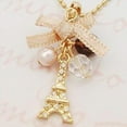 thumbnail image 3 of Ruanlalo Women Golden Tone Fashion Jewelry Eiffel Tower Pendant Chain Choker Necklace, 3 of 5