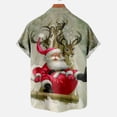thumbnail image 4 of IROINNID Christmas Vacation T-shirt for Men Funny Print Button Up Red Shirt Hawaiian Xmas Vacation Gift Tops,Gray, 4 of 5