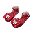 thumbnail image 6 of Linfrsh Girls Dress Shoes Girls Sandals Closed Toe Heels Wedding Party Girls Dress Shoes Toddler Little Big Kid(Red,Size8), 6 of 7