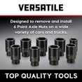 thumbnail image 3 of Powerbuilt 9 Piece Deluxe Axle Nut Socket Set - 648991, 3 of 8