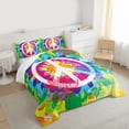 thumbnail image 3 of jejeloiu Watercolor Tie-Dye Full Size Comforter Sets,Vintage Flowers Floral Bedding Sets For Teens 3pcs, 3 of 8
