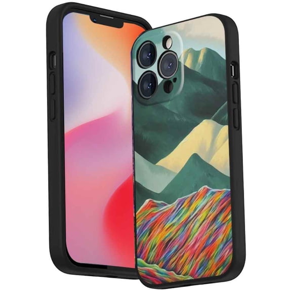 Compatible with iPhone 14 Pro Max Phone Case, mountain-art-paintings-185 Case Men Women, Flexible Silicone Shockproof Case for iPhone 14 Pro Max