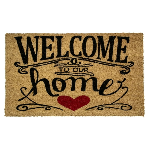 Northlight Natural Coir "Welcome To Our Home" Doormat 18" x 30"