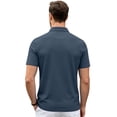thumbnail image 3 of Men's Polo Short Sleeve Shirts Moisture Wicking Quick Dry Collared Solid Color Shirt Classic Fit Business Casual Tops Navy 4XL, 3 of 5