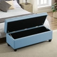 thumbnail image 6 of 51" Fabric Storage Ottoman Bench, Tufted Upholstered Rectangle Storage Bench with Hinge for Bedroom End of Bed Living Room Hallway (Blue), 6 of 10