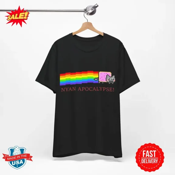 LIMITED EDITION NYAN APOCALYPSE! Tee - Nyan Cat 2000's Internet Meme Shirt S-5XL