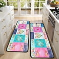 thumbnail image 4 of Kitchen Rugs Sets Of 2,Pioneer Flower Floral Print Pattern Anti Fatigue Kitchen Mat Rugs Non Slip Washable,Decorative Kitchen Floor Mats for Kitchen,Sink,Laundry,17"x47"+17"x47", 4 of 5
