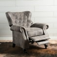 thumbnail image 3 of Accented Push Back Recliner Chair with Rolled Arms (Brown Gray), for Cocooning Comfort, 3 of 9