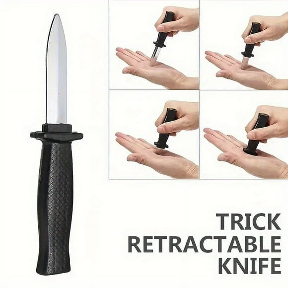 3pcs/ set Props Toys, Joke Magic Plastic Retractable Knife, Joke Prank Props Knife, New Fake Nail Through Finger Prank Plaything, Novelty Magic Friend Halloween Scare Trick Joke Plaything Halloween De