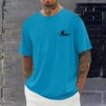thumbnail image 2 of Camisetas de Manga Larga para Hombre Impresión de Algodón Cuello Redondo Moda Casual Camiseta de Manga Corta, Top de Verano Suave, 2 of 6