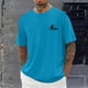 thumbnail image 2 of Camisetas de Manga Larga para Hombre Impresión de Algodón Cuello Redondo Moda Casual Camiseta de Manga Corta, Top de Verano Suave, 2 of 6