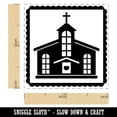 thumbnail image 2 of Holy Chapel Church Silhouette on Scalloped Square Border Self-Inking Rubber Stamp Ink Stamper - Black Ink - Small 1 Inch, 2 of 7