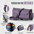 thumbnail image 6 of for Google Pixel 8 Full Body Protection Wallet Folio Flip Case, Shoulder Strap & Wristlet Card Slots Zipper Pocket RFID Blocking Rugged Durable PU Leather Phone Case Cover, Purple, 6 of 10
