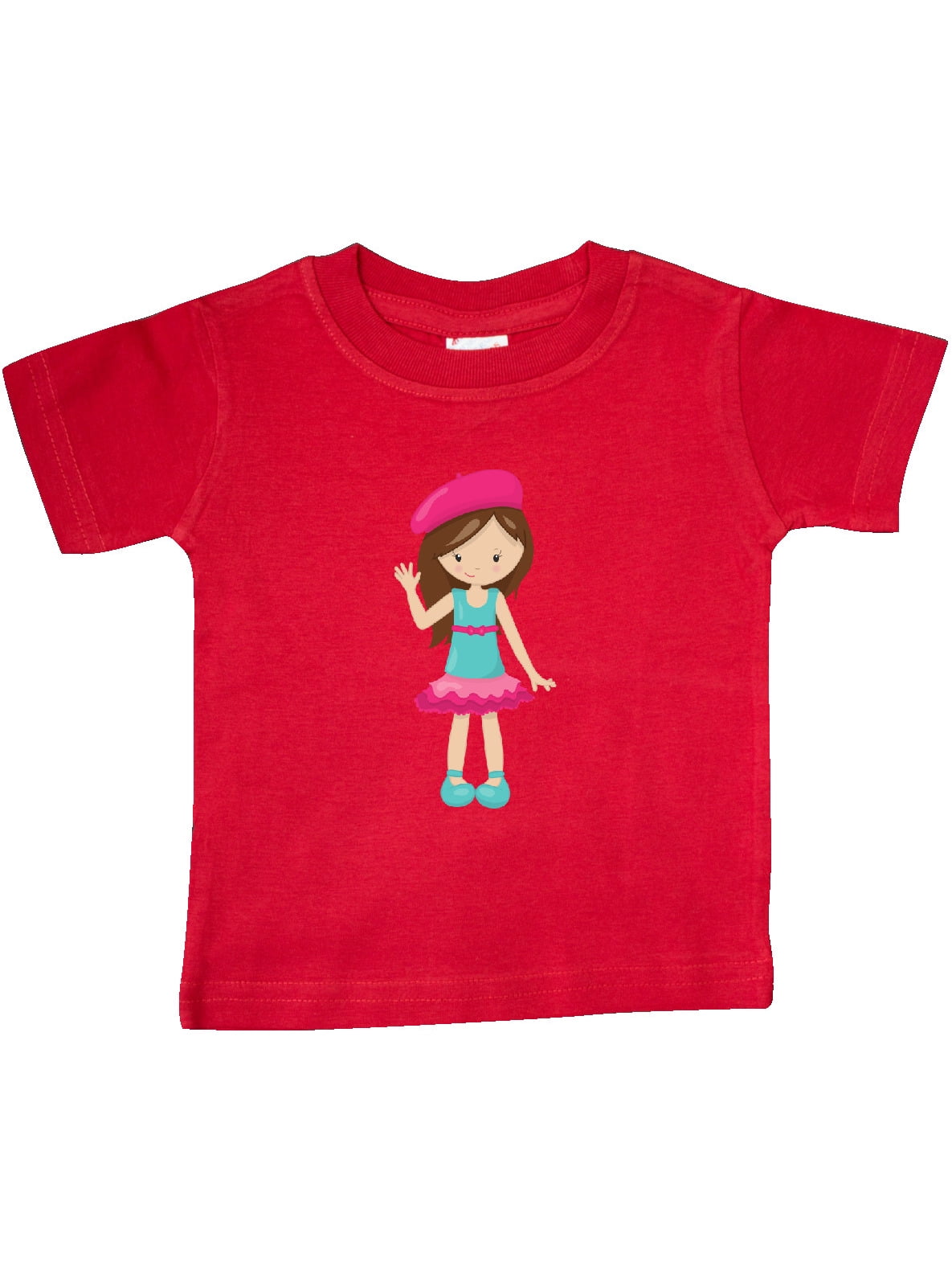 Brown Hair inktastic Fashion Girl French Girl Beret Toddler T-Shirt