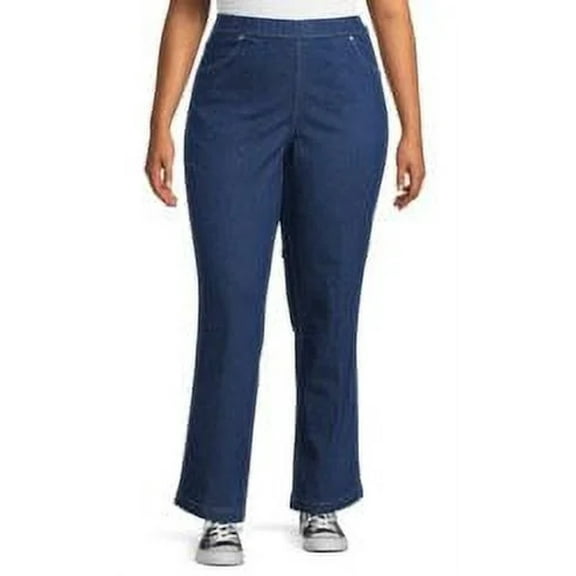 Just My Size Women's Plus Size 4-Pocket Stretch Bootcut Jeans, 5X Average, Indigo Denim