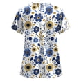 thumbnail image 5 of COMVALUE Print Scrubs for Women Nurse Vet Pediatric with Design Fit Plus Size Scrub Tops 2026 Spring Summer Scrub Shirts (Blue, XXL), 5 of 5