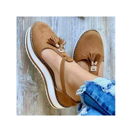 

Gomelly Women Tassel Closed Toe Comfort Non-Slip Summer Sandals