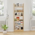 thumbnail image 6 of Petoto 6 Tier Behind The Door Bookshelf, Wooden Bookcase Rack Wall Book Shelf Organizer for Study Living Room Bedroom Playroom, 6 of 9